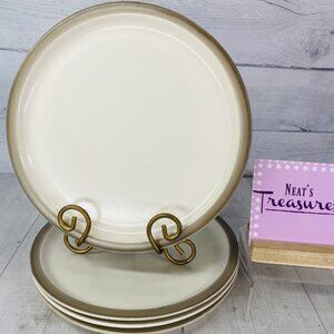 Project 62 OLLERS Light Brown Rim Cream Center Porcelain Dinner Plates Set of 4